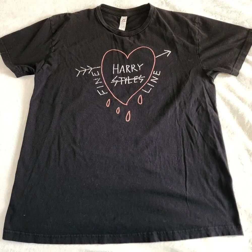 Smart Blanks Harry Styles Fine Line Black Graphic Tshirt Size Large